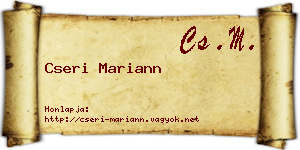 Cseri Mariann névjegykártya