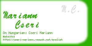 mariann cseri business card